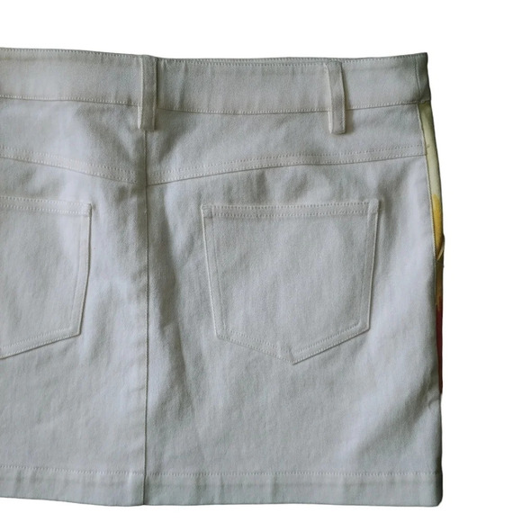 Tibi Colorful Beige Denim Jean Mini Skirt Ombre, 8 - Picture 5 of 8